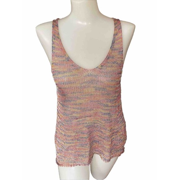 Camo Other - NWT Paradis Miss Boho Crochet Cover Up Tunic Tank Camo Red Yellow Silver L / XL